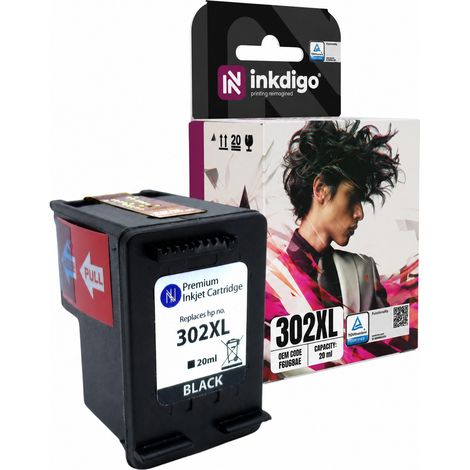 Inchiostro Inkdigo 302XL compatibile con la stampante multifunzione HP DeskJet 1110 Envy 4520e, certificato TÜV. (1/5)
