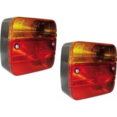 Promor 2 feux arriere standard avec eclairage de plaque rechange pour remorques