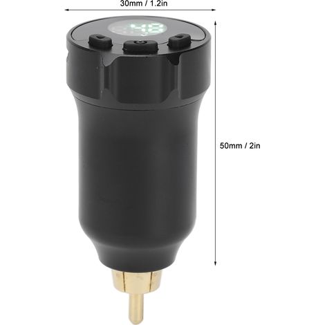 Alimentation sans fil pour stylo de tatouage, batterie rechargeable 1600mAh, affichage numérique LCD, tension réglable 4‑12V, couleur noire (1/5)