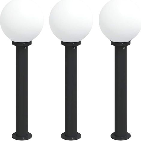 Balizas de luz, 3 unidades, 80 cm, color negro, IP44 vidaXL