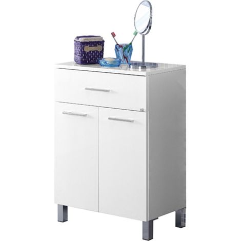 Mobile da bagno 60cm bianco laccato con 2 ante e cassetto Mondo 2.0 Feridras (1/2)