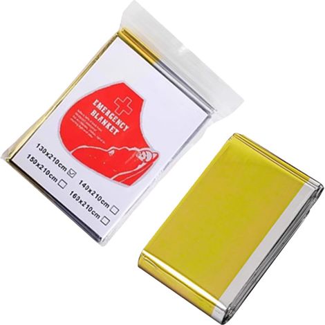 Couvertures de Survie Équipement de Camping Isotherme Couverture Isolante en Feuille de 130 x 210 centimètres pour Camping Randonnée Escalade en Hiver par Temps Froid et Neige (1/5)