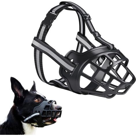 Maulkorb für Hunde Verstellbarer Hundemaulkorb Antibellmaulkorb Verhindert Beißen Kauen und Bellen Geeignet für kleine mittlere und große Hunde 3 (1/5)