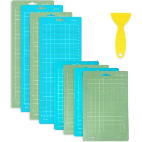 Lot de 8 tapis de découpe pour CricutJoy - (4,5 x 6,5 pouces, 4,5 x 12 pouces) Tapis de découpe verts et bleus (4 petits et 4 grands tapis) (1/5)