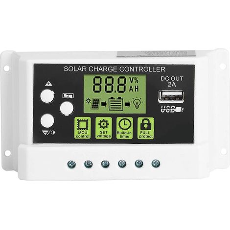 Intelligenter PWM-Solarladeregler mit LCD-Anzeige, USB-Ausgang, 12 V/24 V, 10 A (KYZ-20A)