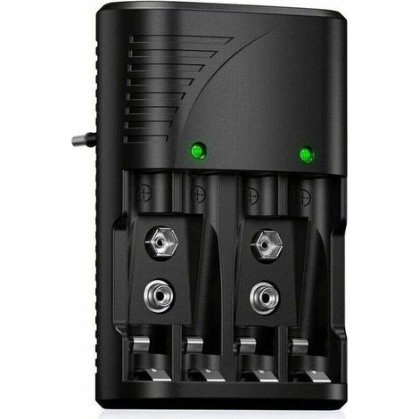 Chargeur de piles universel rapide 6802 pour Ni-MH AA/AAA/9V – Indicateur LED – Protection surchauffe – Tension 100-240V (1/4)