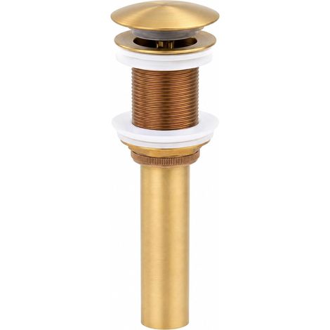 Scarico universale per lavabo Clic Clac, scarico pop-up per lavabo da bagno, dimensioni standard, senza troppopieno, anti-intasamento, ottone premium, bronzo antico (1/5)