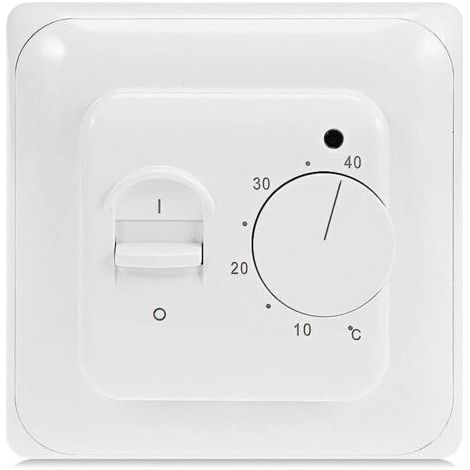 Manuel Thermostat d'ambiance Chauffage au Sol Electrique avec sonde AC 220V 16A, Régulateur de Thermostat Plancher Chauffant Mécanique