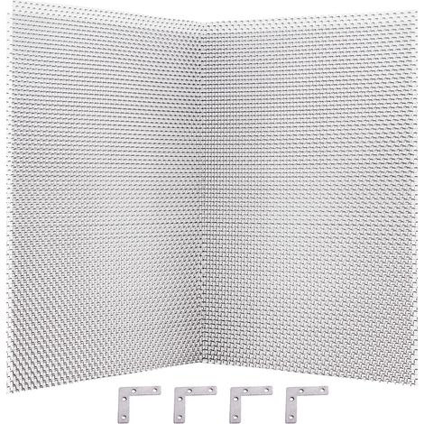 Grillage Rigide Anti Rongeur de Grande et Fin, 2Pcs Frille INOX 304 pour Empêcher Souris Acier Inoxydable 304-20 Mailles - pour Aérations, Maison, Cuisine, Jardin - 420 x 300 mm (1/5)