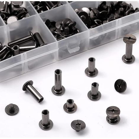 Assortiment de vis Chicago en métal pour le travail du cuir (DIY) (1/4)