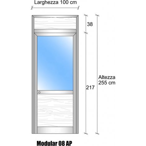 Modulo Continuativo Parete Divisoria in Vetro Trasparente Alluminio e Perline con Porta - H2550xL1000 mm Colore Argento Ox - ITALFROM (1/4)