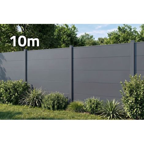 Clôture aluminium lames larges 10m H.150 gris anthracite - ALPIS (1/4)