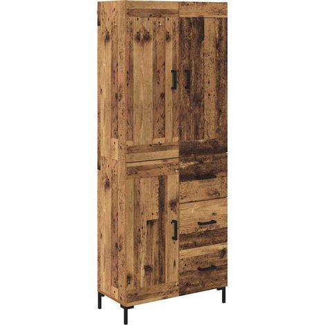 Maison Exclusive - Haut Armoire avec tiroir 2 pcs Bois Ancien Bois d'ingénierie