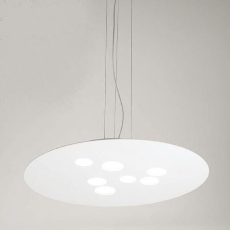 Lampe À Suspension Luna S 10Xgx53 Max 10X8W Blanc - Lumière Double Émission - Métal Et Aluminium - Gea Luce - Luminaire Design (1/5)