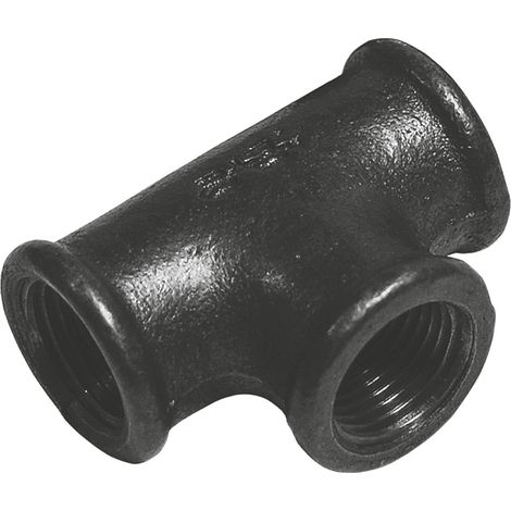 IDMAR 2" x 1" B1 (DN50 x DN25) Reduzier-T-Stück mit Innengewinde, schwarz