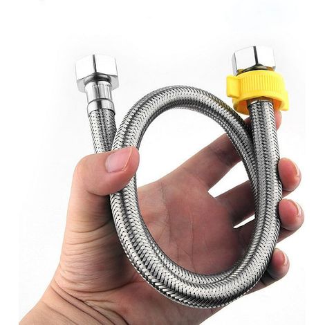 Raccord D'Entrée D'Eau - Tuyau Tressé En Acier Inoxydable 304 - Pour WC Chauffe-Eau Cuisine Salle De Bain - 20 Cm - 1 Pièce (1/5)