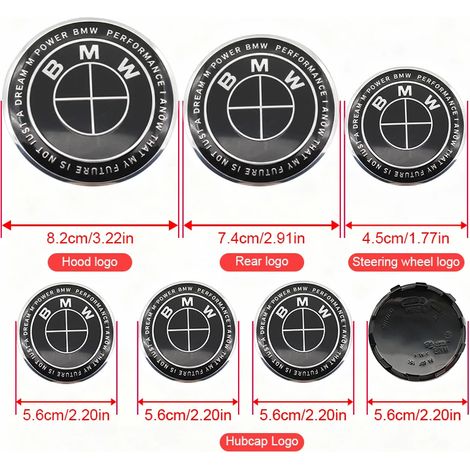 (45 82 74 4 pièces 56 mm YT, Thunder All Black) - Cache-moyeu de roue de voiture, autocollant central de volant, logo BMW M, compatible avec BMW X6 G01 E84 X1 X2 X3 (1/5)