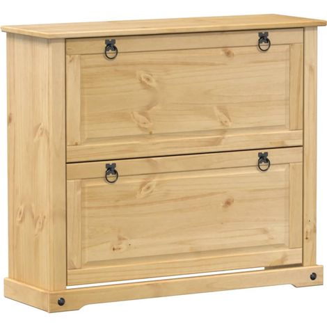 Armoire à chaussure Meuble à chaussures Corona 99x32x85 cm bois de pin massif (1/5)