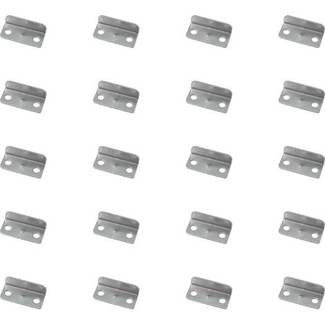 Set di 20 piastre di chiusura a L ad angolo retto per cassetti, elementi di fissaggio in ferro per armadi e mobili. (1/5)
