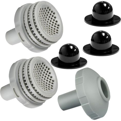 Kits de connecteurs de jet d'eau pour piscine avec grille de sortie, buse d'entrée et bouchon de trou avec raccords de 3,2 cm (1/5)