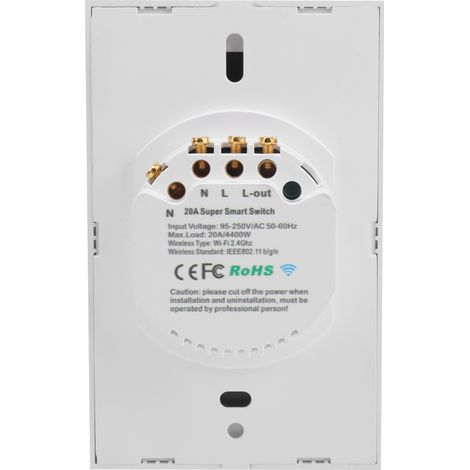 Intelligente Schalter, die den EU- und UK-Standards entsprechen, mit drahtloser Fernbedienung und WiFi-Fernbedienung, 95-250V AC. (1/5)