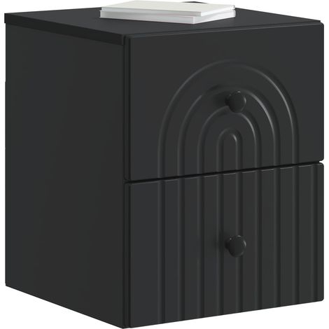Maison Exclusive - Mobiletto da notte a muro con cassetto Nero 33 x 34,5 x 40 cm
