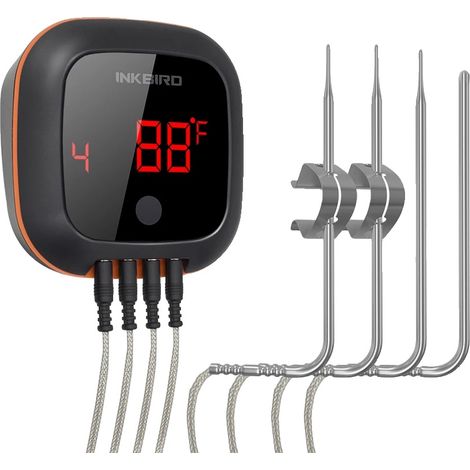 Thermomètre de cuisine numérique, connexion Bluetooth, jusqu'à 4 sondes (1/2)