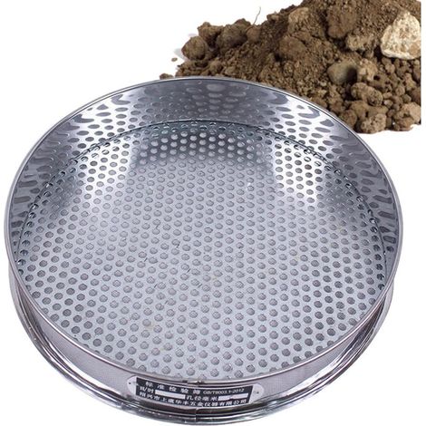 20cm stainless steel sieve, lightweight and food-grade, for soil, beans, flour or gardening – 7.5mm hole, easy to use in the kitchen or outdoors (1/4)