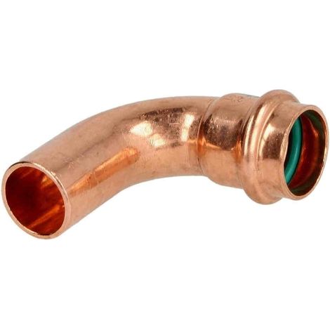 Coude 90° à sertir solaire cuivre MF 15 mm avec profil de sertissage V
