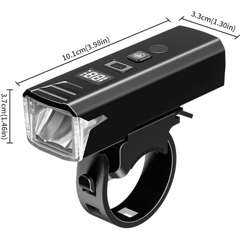 Display digitale Q02L - con clacson di promemoria integrato - torcia per bicicletta - faro - guida notturna - impermeabile IPX4 ricaricabile tramite USB (1/4)