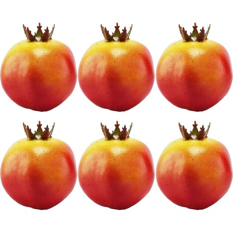Frutas artificiales decorativas [Marca] [Modelo] 6 piezas de frutas artificiales de espuma: manzanas, peras, mangos y granadas. Accesorios multifuncionales para decoración artística y fotografía.