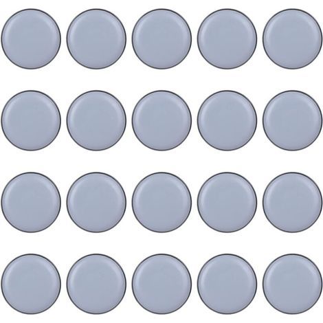 Almohadillas para sillas de 25 mm, 20 piezas de deslizadores, deslizadores para muebles, almohadillas de teflón para sillas de mobiliario de oficina y hogar (forma redonda de 20 mm) (1/5)
