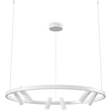 Lampadario A Sospensione Moderno Satellite Metallo Bianco Acrilico Luce Led 42W (1/4)