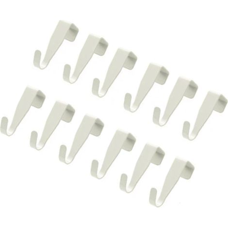 12 Crochets Robustes en Acier Carbone pour Porte Meuble Salle de Bain, Accroche Serviettes Chapeaux Manteaux Sacs Blanc (1/5)