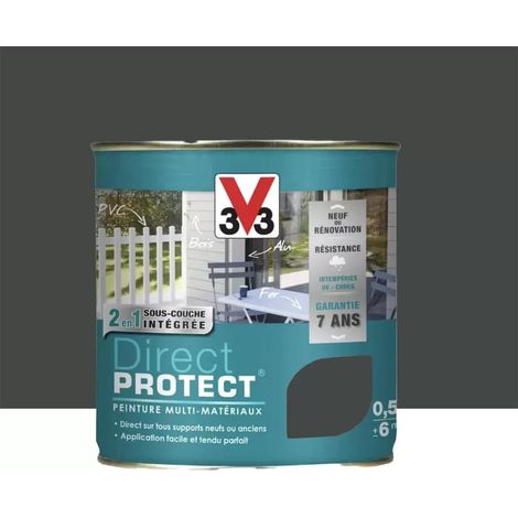 Peinture Glycéro Multi-matériaux V33 Direct Protect Anthracite métallisé 0,5 L (1/4)