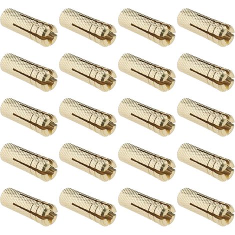 20pcs M6 Boulons d'expansion à Motif de Pression Interne en Laiton Chevilles d'Ancrage Mural Quincaillerie de Fixation Enfichable pour Ancrage dans des Briques Solides en Béton (1/5)
