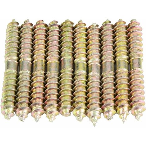 10pcs Dowel Thread Self Tapping Double Threaded Bolts Woodworking Bolts Furniture Connector Rods Bars 6 60mm (1/4)