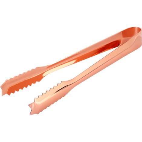 Pince à glaçons en acier inoxydable avec pointe dentelée, idéale pour la maison, les fêtes, les bars et les restaurants. Plaqué cuivre.