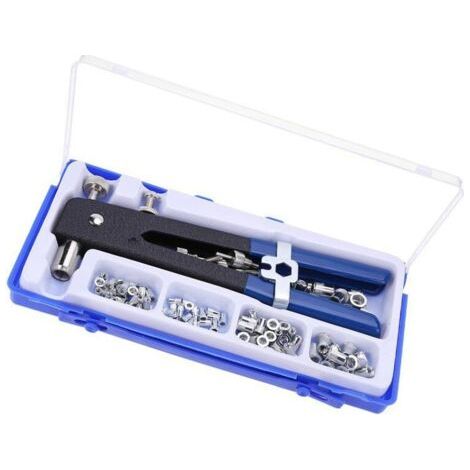 Kit de Pistolet à Riveter pour écrou à main 86pcs Riveter Manuelle Rivet Écrou Fileté Inserts M3 M4 M5 M6 M8 pour Voitures Remorques Cartes Électriques et Autres Applications (1/5)