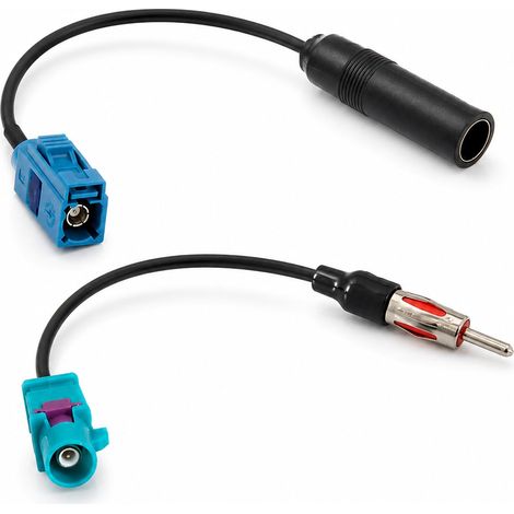 2 Pièces Adaptateur Antenne Autoradio Fakra Z Mâle vers DIN ISO, Câble Raccord Radio FM AM Dab Stéréo Convertisseur Universel Mâle Femelle, Compatible Autoradio Lecteur Multimédia GPS Audio Voiture (1/5)