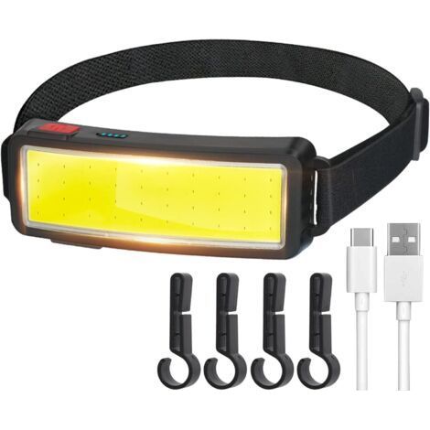 COB LED Headlamp, Powerful Rechargeable USB Head Torch, Waterproof Headlight 2000 lumens, Work Lamp (1/5)