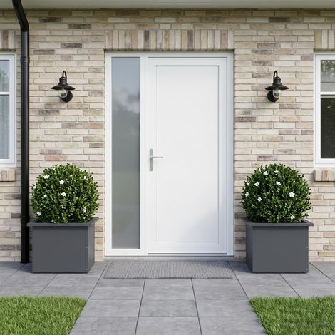 vidaXL Jardinera para jardín con luces LED 2 uds. Antracita (1/5)
