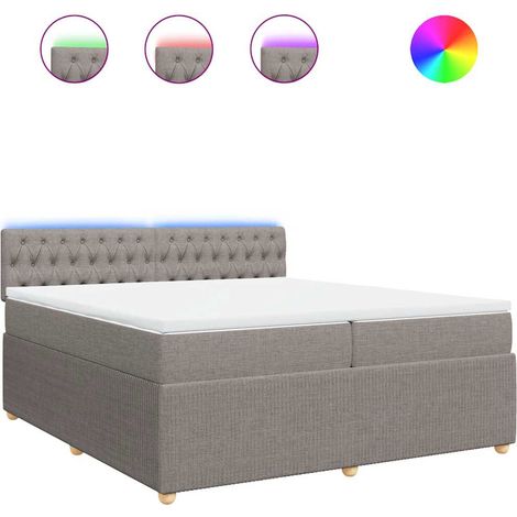 Maison Exclusive - Cama box spring con colchón tela gris taupe 20