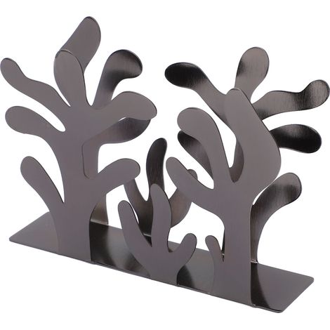 Porte-serviettes vertical en acier inoxydable - Design innovant en forme d'algue pour bureau - Noir (1/5)