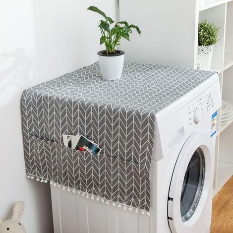 (55x130cm )Housse de Machine à Laver, Pare-poussière du Réfrigérateur, Machine à Laver Anti-Poussière, 55x130cm Couvercle Anti-poussière Polyvalent, Housse de Protection pour Réfrigérateur