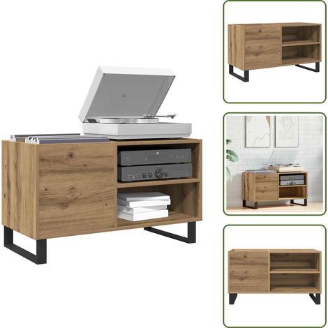 Plattenschrank Artisan-Eiche 84,5x38x48 cm Holzwerkstoff - Plattenschrank - Plattenschränke - Plattenspieler Schrank - Vinyl Schrank (1/5)