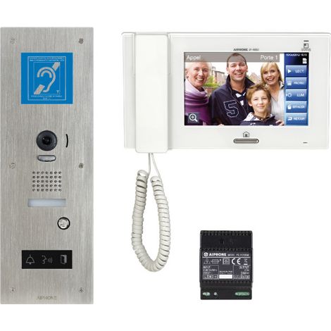 Kit vidéo access. b magnét. plat inox enc. jpdvflbm+jp4med+ps2420dm sans mémoire - AIPHONE JPS4AEDFLBMSMEM