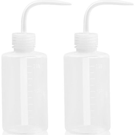 BUNTHAUS CSPARKV 2 Pièces Arrosoir 250 ML, Flacon de Lavage en Plastique, Bouteille d'Arrosage à Presser avec Pipette Étroite, Flacon Souple, Bouteille Compressible pour Laboratoire Jardin Plante Tato