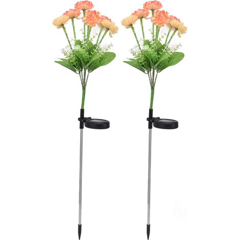 2 lampes solaires de jardin, lampes solaires LED pour fleurs, idéales pour le jardin, la terrasse, la pelouse, la cour et les allées. (1/5)