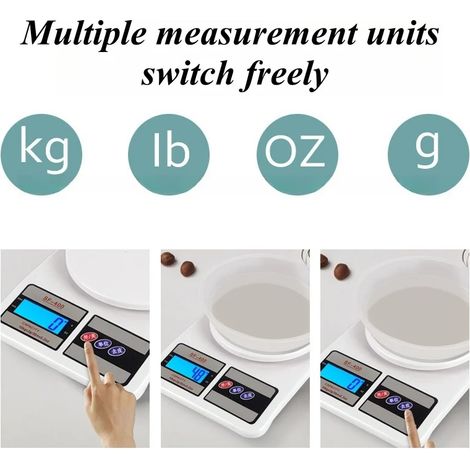 Balance étanche, 10 kg, avec écran LCD blanc